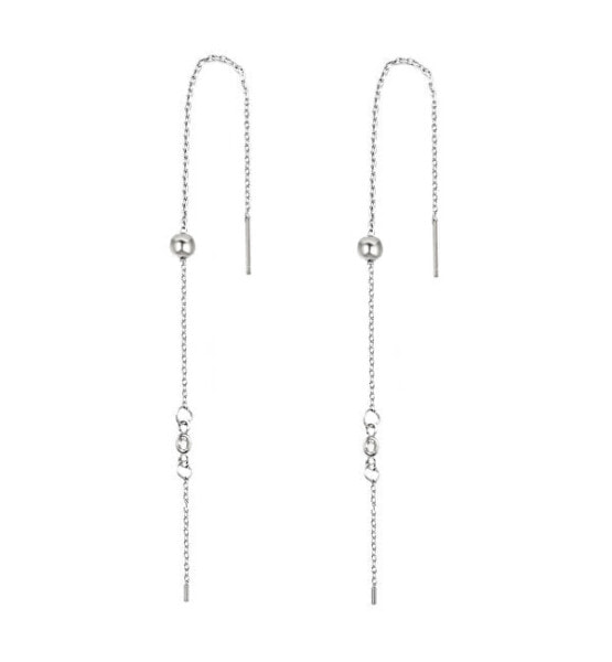 Long silver earrings with zircons AGUV1965