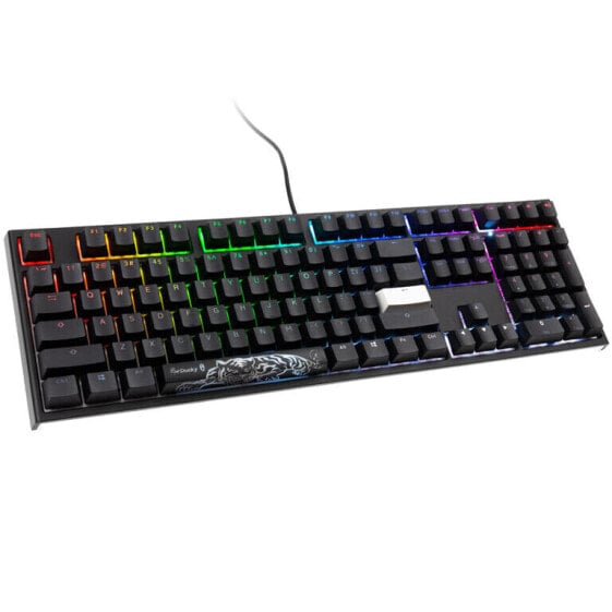 Ducky One 2 Backlit PBT Gaming Tastatur, MX-Speed-Silver, RGB LED - schwarz (US)