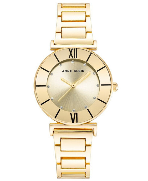 Часы и аксессуары Anne Klein Женские золотистые наручные часы с металлическим браслетом, 32 мм
