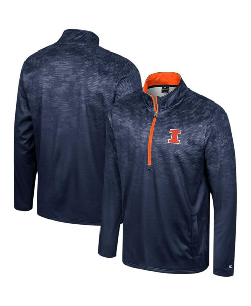 Men's Navy Illinois Fighting Illini The Machine Half-Zip Jacket