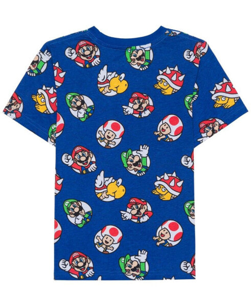 Toddler and Little Boys Super Mario Short Sleeve T-shirt