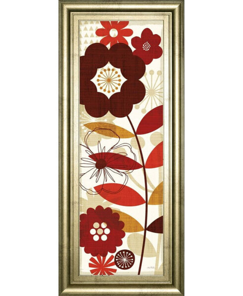 Floral Pop Panel I by Mo Mullan Framed Print Wall Art - 18" x 42"