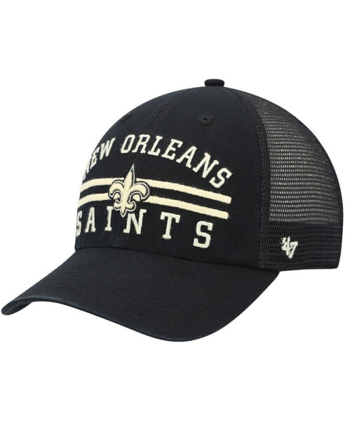 Men's '47 Black New Orleans Saints Highpoint Trucker Clean Up Snapback Hat