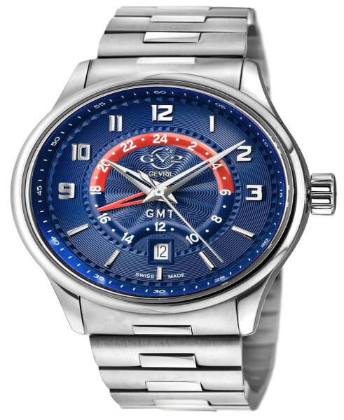 Men's Giromondo Silver-Tone Stainless Steel Watch 42mm