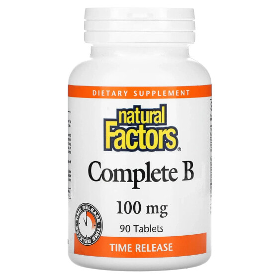 Витамины группы B Natural Factors Complete B, 100 мг, 90 таблеток