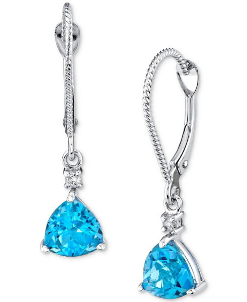 Серьги Macy's Blue Topaz & Diamond Trillion