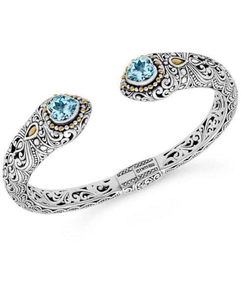 Браслет из серебра и золота DEVATA Topaz Heart cuff