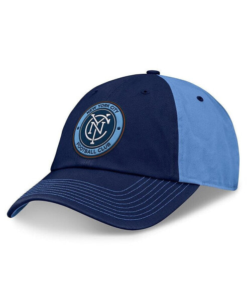 Men's Navy/Sky Blue New York City FC Iconic Blocked Fundamental Adjustable Hat