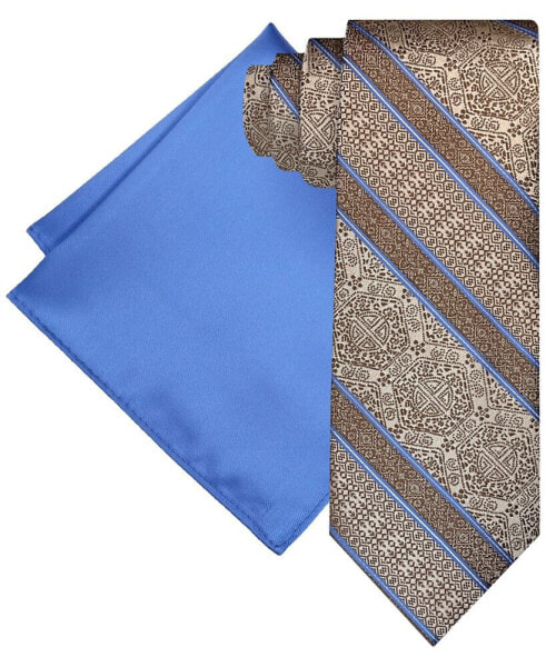 Men's Tapestry Stripe Tie & Pocket Square Set