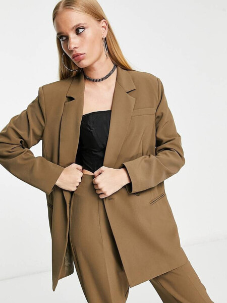 Only tailored blazer co-ord in mocha brown