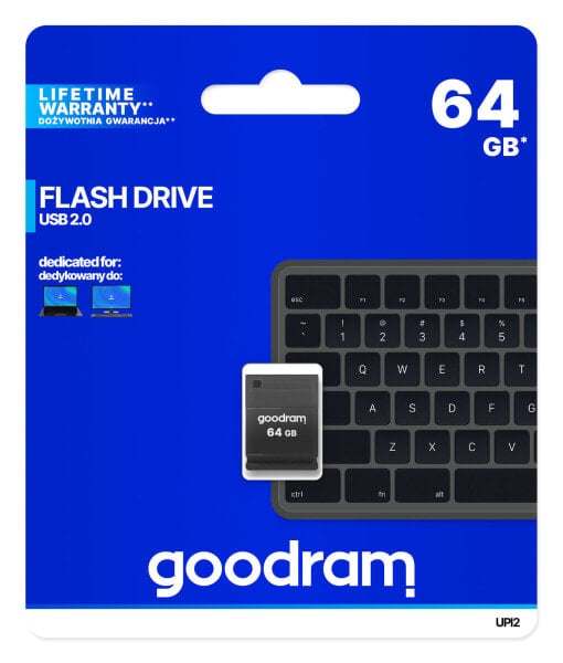 GoodRam UPI2 - 64 GB - USB Type-A - 2.0 - 20 MB/s - Cap - Black