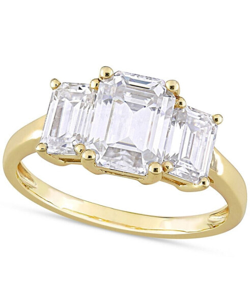 Lab-Grown Moissanite Octagon-Cut Three Stone Ring (2-3/4 ct. t.w.) in 10k Gold