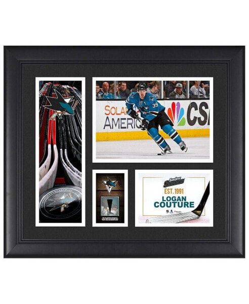 Logan Couture San Jose Sharks Framed 15" x 17" Player Collage with a Piece of Game-Used Puck