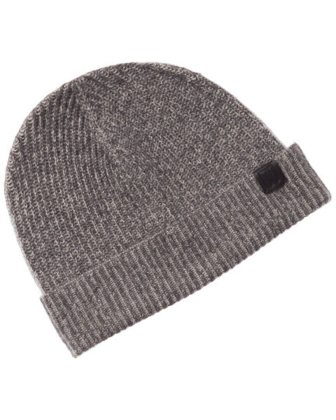 Bruno Magli Plaited Ribbed Cashmere Beanie Men's Grey Os