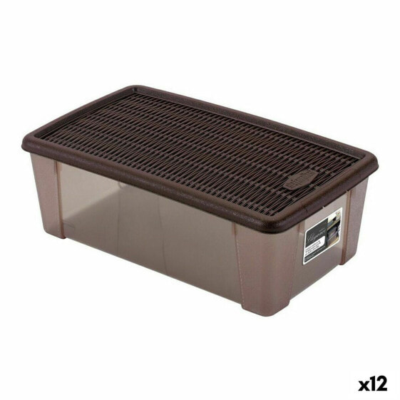 Ящик с крышкой Stefanplast 19,5 x 11,5 x 33 cm Пластик Шоколад 5 L (12 штук)