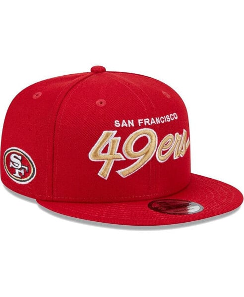 Men's Scarlet San Francisco 49ers Main Script 9FIFTY Snapback Hat