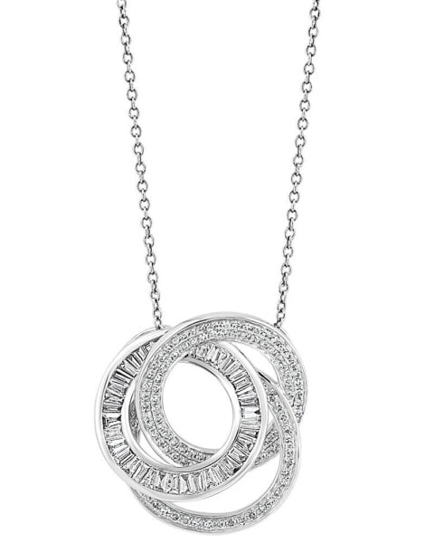 EFFY Collection eFFY® Diamond Interlocking Triple Circle 18" Pendant Necklace (3/4 ct. t.w.) in 14k White Gold