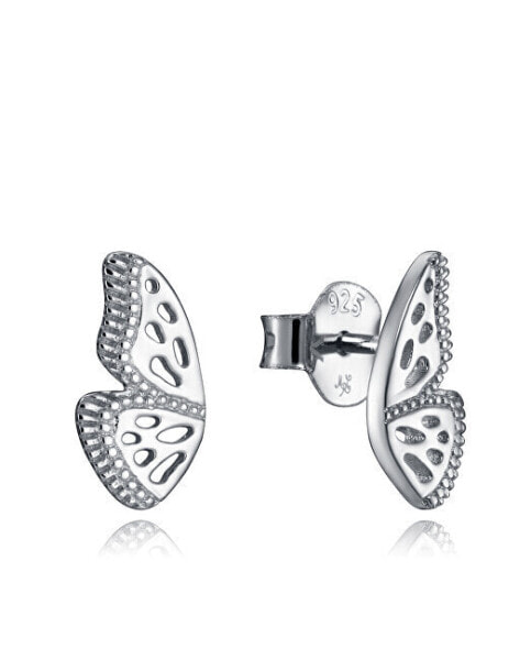 Gentle silver earrings Butterfly wings 61071E000-00