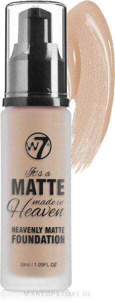 Matte Foundation - W7 It's a Matte Made in Heaven Heavenly Foundation Early Tan