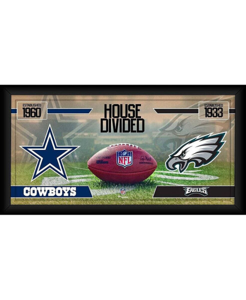 Dallas Cowboys vs. Philadelphia Eagles Framed 10" x 20" House Divided Football Collage