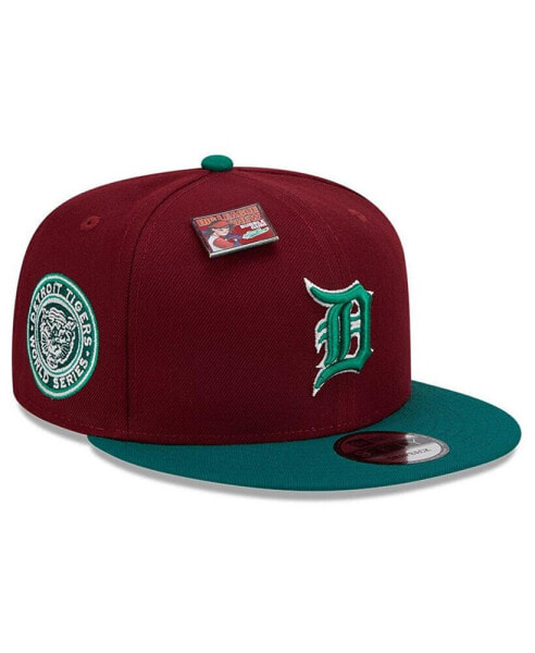 Men's Cardinal/Green Detroit Tigers Strawberry Big League Chew Flavor Pack 9FIFTY Snapback Hat