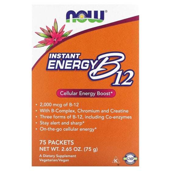 NOW Foods, Instant Energy B12, 2000 мкг, 75 пакетиков по 1 г (0,035 унции)