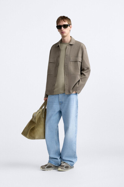 Textured ribbed overshirt