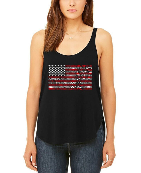 Women's Premium Fireworks American Flag Flowy Tank Top