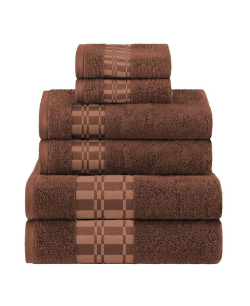 Larissa Geometric Embroidered Jacquard Border Cotton 4-Pc. Bath Towel Set