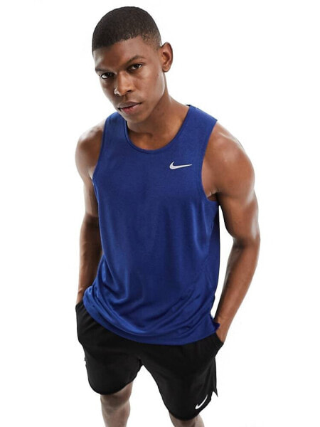 Nike Running Dri-Fit Miler tank in royal blue