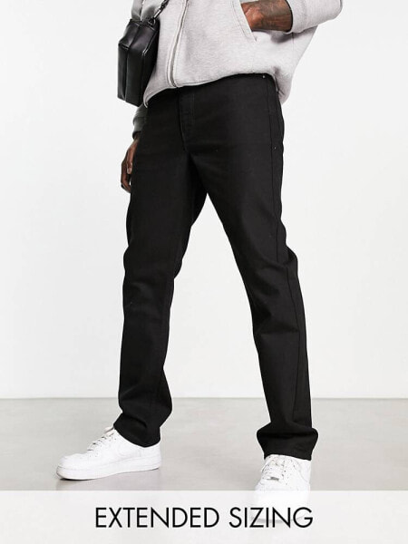 ASOS DESIGN straight leg jeans in no fade black