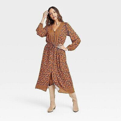 Women's Long Sleeve Button-Front Dress - Knox Rose Rust XS