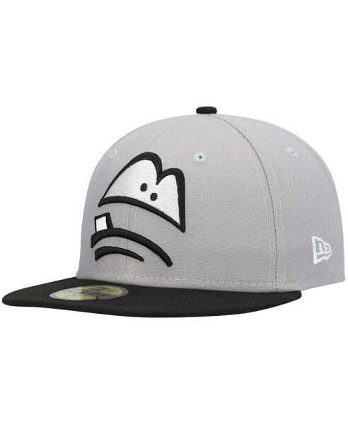 Men's Gray Lansing Lugnuts Authentic Collection Road 59FIFTY Fitted Hat