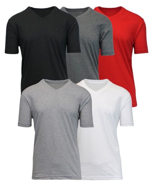 Men's Short Sleeve V -Neck Tee-5 Pack