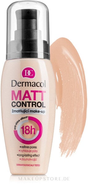 Wasserfeste mattierende Foundation - Dermacol Matt Control 1 - Pale