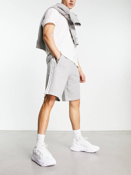 adidas Originals three stripe shorts in grey