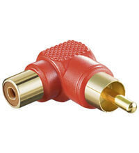 Goobay RCA Adapter 90° - red - 10 pcs - RCA - RCA - Red