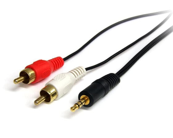 StarTech.com 3 ft Stereo Audio Cable - 3.5mm Male to 2x RCA Male - 3.5mm - Male - 2 x RCA - Male - 0.92 m - Black
