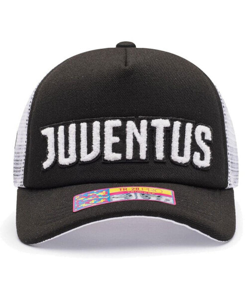 Men's Black, White Juventus Freshman Trucker Snapback Hat