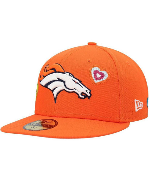 Men's Orange Denver Broncos Chain Stitch Heart 59FIFTY Fitted Hat