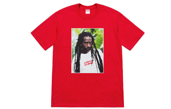 Supreme SS19 Buju Banton Tee 雷鬼 人物印花短袖T恤 男女同款 红色 送礼推荐 / Футболка Supreme SS19 Buju Banton Tee T SUP-SS19-10481