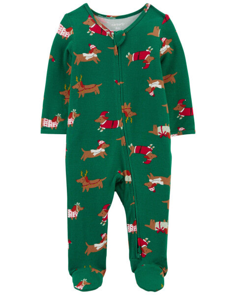 Baby Christmas Dog Zip-Up PurelySoft Sleep & Play Pajamas 3M