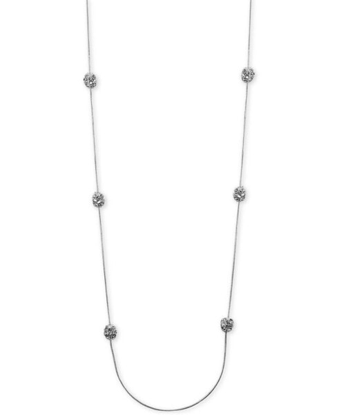 Anne Klein silver-Tone Crystal Cluster Illusion Necklace