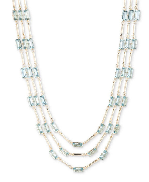 Lauren Ralph Lauren gold-Tone Baguette Stone Layered Collar Necklace, 16" + 3" extender