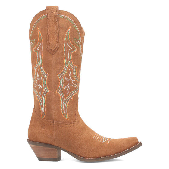 Dingo Hot Sauce Embroidery Snip Toe Cowboy Womens Brown Casual Boots DI196-255