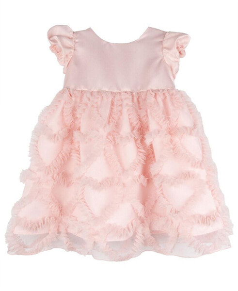 Baby Girl Social Dress with Heart Soutache Skirt