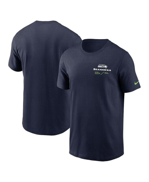 Men's College Navy Seattle Seahawks Infograph Lockup Performance T-shirt
