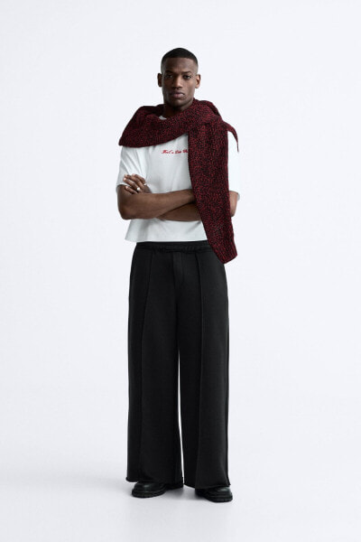 Trousers with contrast double waist
