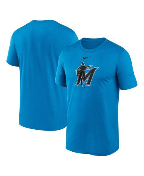 Men's Blue Miami Marlins Legend Fuse Large Logo Performance T-shirt