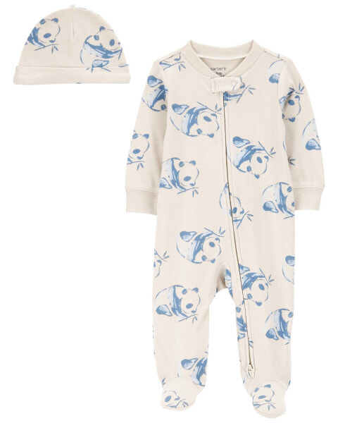 Baby Panda 2-Piece Sleep & Play Pajamas and Cap Set 3M